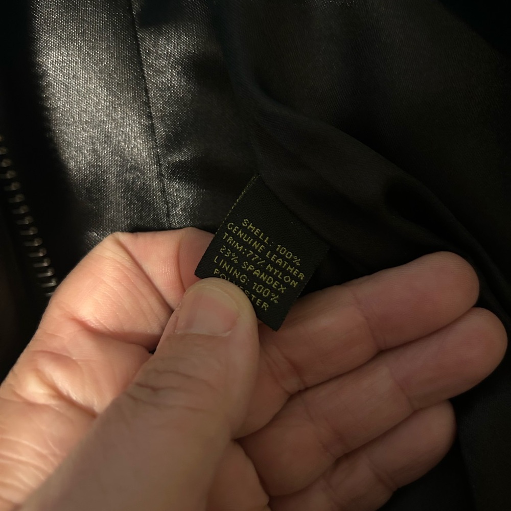 Nicole Miller Black Fabric And Genuine Leather Moto Jacket with Gold Label - Picture 8 of 9
